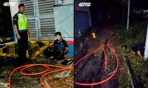 Lelaki ditahan curi 43 meter kabel KTMB